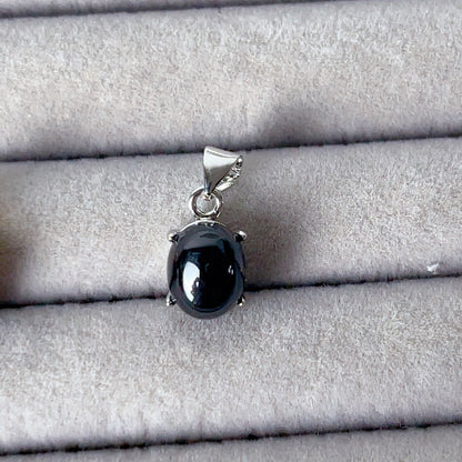 Fashionable Golden Black Tourmaline Pendant Ring For Women