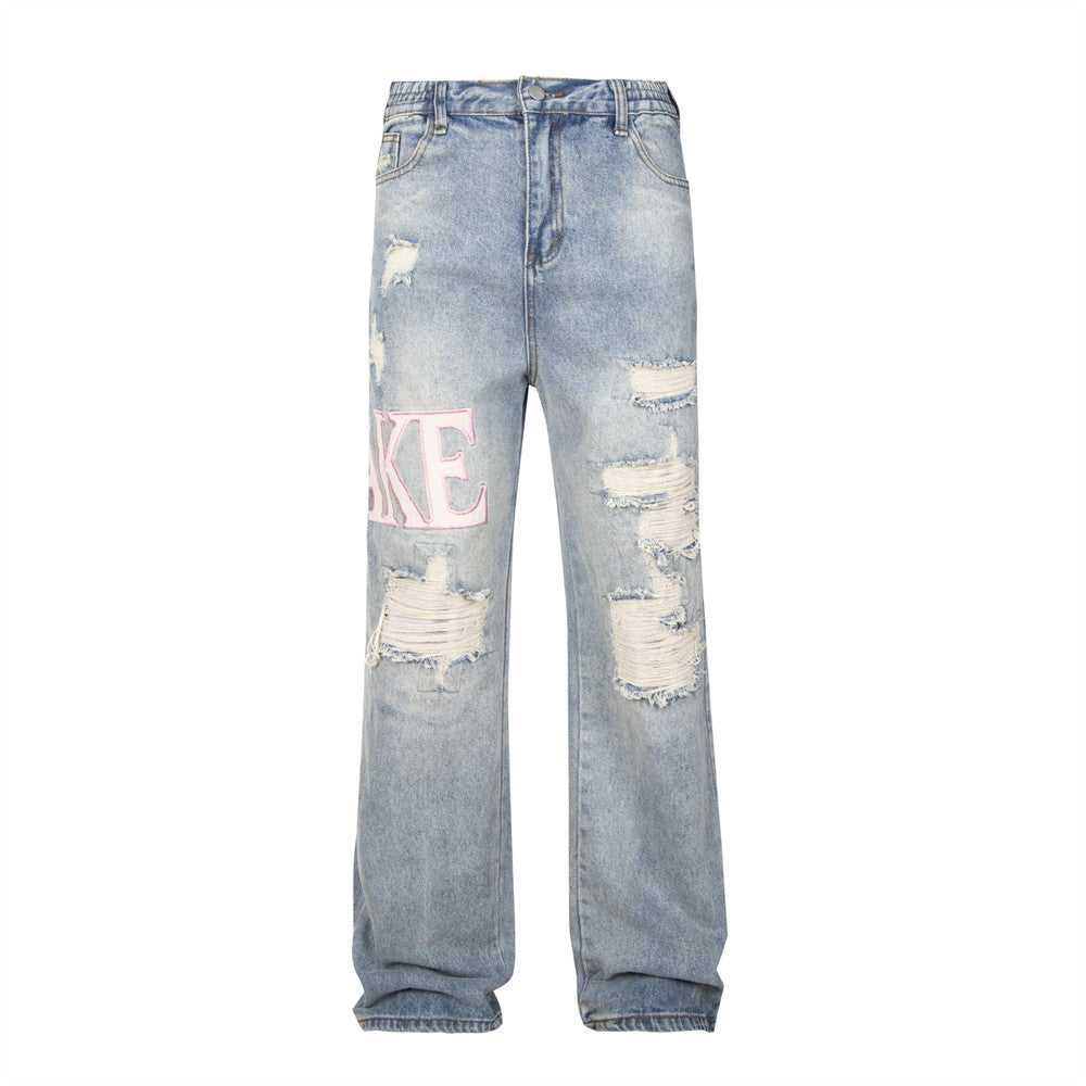 Ripped Beggar Denim Trousers For Men And Women