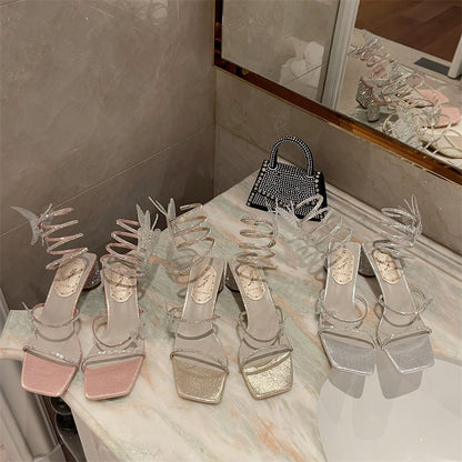 Women's High-heeled Sandals Open Toe Thin Heeled Shoes