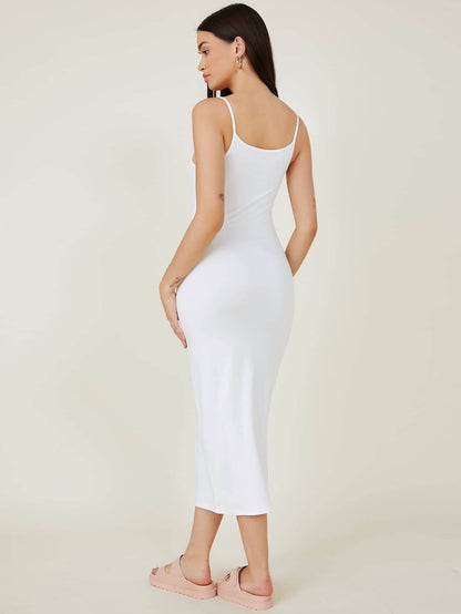 Aahwan Women's & Girls Midi Solid Cami Bodycon Casual Dress - SD & CO.