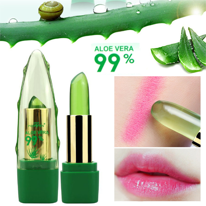 Aloe Vera Gel Color Changing Lipstick Gloss  Moisturizer Anti-drying Desalination Fine-grain Lip Blam Care - SD & CO.