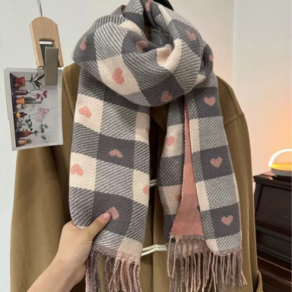 Scarf Winter Thicken Thermal Solid Color Mohair Shawl
