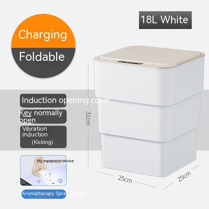 Smart Trash Can With Lid For Bedroom And Living Room Kitchen Storage Box Trash Can Induction Small Car Box Automatic Smart Dustbin Smart Trash Bin - SD & CO.