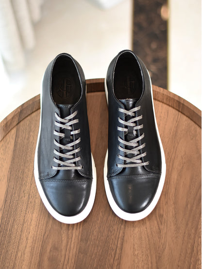 Men's Handmade First-grain Horse Leather Distressed Casual Shoes