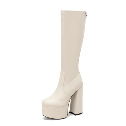 European And American Stretch Boots Waterproof Platform