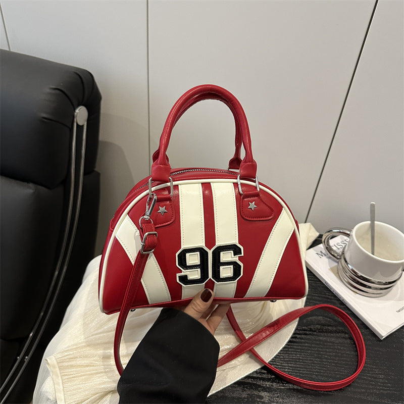 Colorful Stripe Contrast Single Shoulder Bag Stylish Commuter Handbag Crossbody Bag