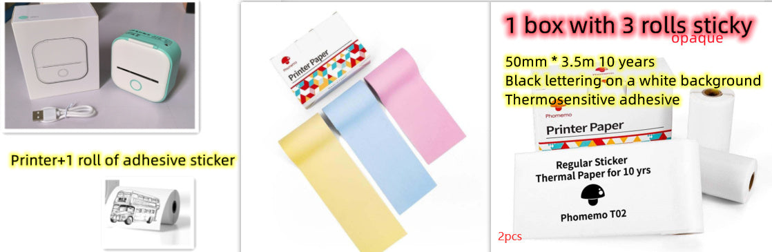 Portable Mini Thermal Label Printer Home Photo Printer Student Wrong Question Printer Bluetooth-compatible Mini Label Printer Price Tag - SD & CO.