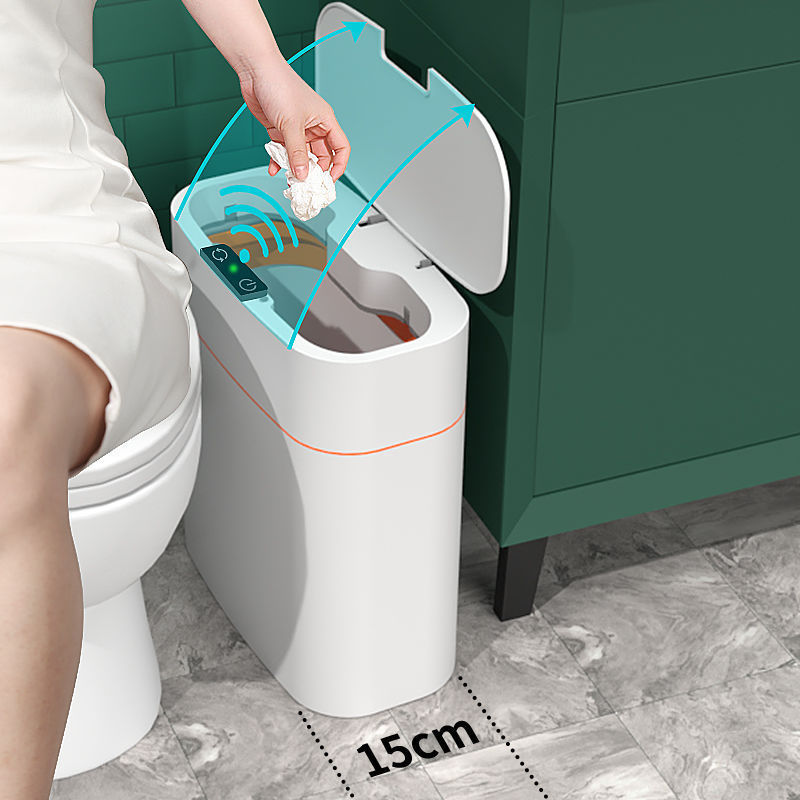 Smart Trash Can With Lid For Bedroom And Living Room Kitchen Storage Box Trash Can Induction Small Car Box Automatic Smart Dustbin Smart Trash Bin - SD & CO.