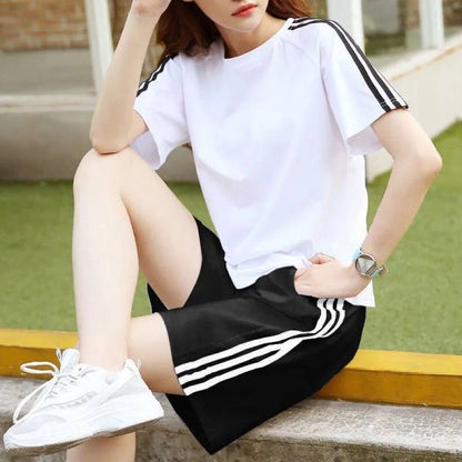 Summer Loose Short Sleeve Shorts Two-piece Trendy