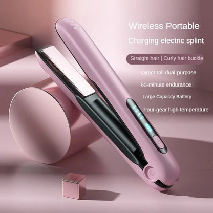 Wireless Hair Straightener Flat Iron Mini 2 IN 1 Roller USB 5000mAh Max 200 Degree Portable Cordless Curler 4 Levels Dry And Wet Uses - SD & CO.