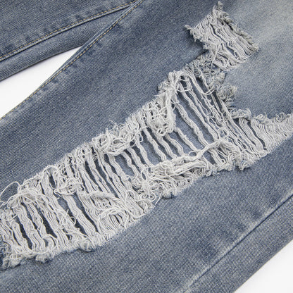 Ripped Denim Trousers For Men And Women