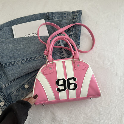Colorful Stripe Contrast Single Shoulder Bag Stylish Commuter Handbag Crossbody Bag