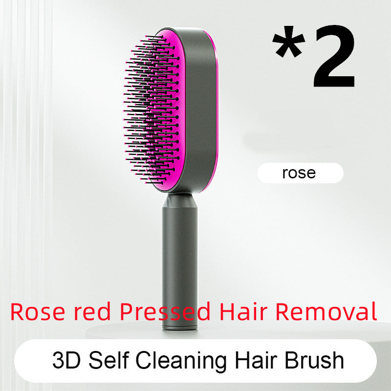 Self Cleaning Hair Brush For Women One-key Cleaning Hair Loss Airbag Massage Scalp Comb Anti-Static Hairbrush - SD & CO.