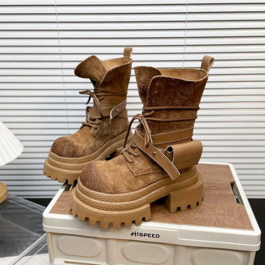 Suede Thick-soled Martin Boots For Women Autumn And Winter New Fashion