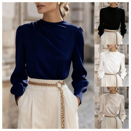 Elegant Winter High-Neck Blouse