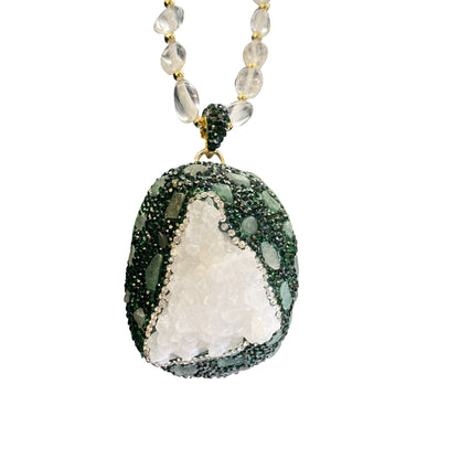 Crystal Bud Pendant Transparent Crystal Necklace For Women