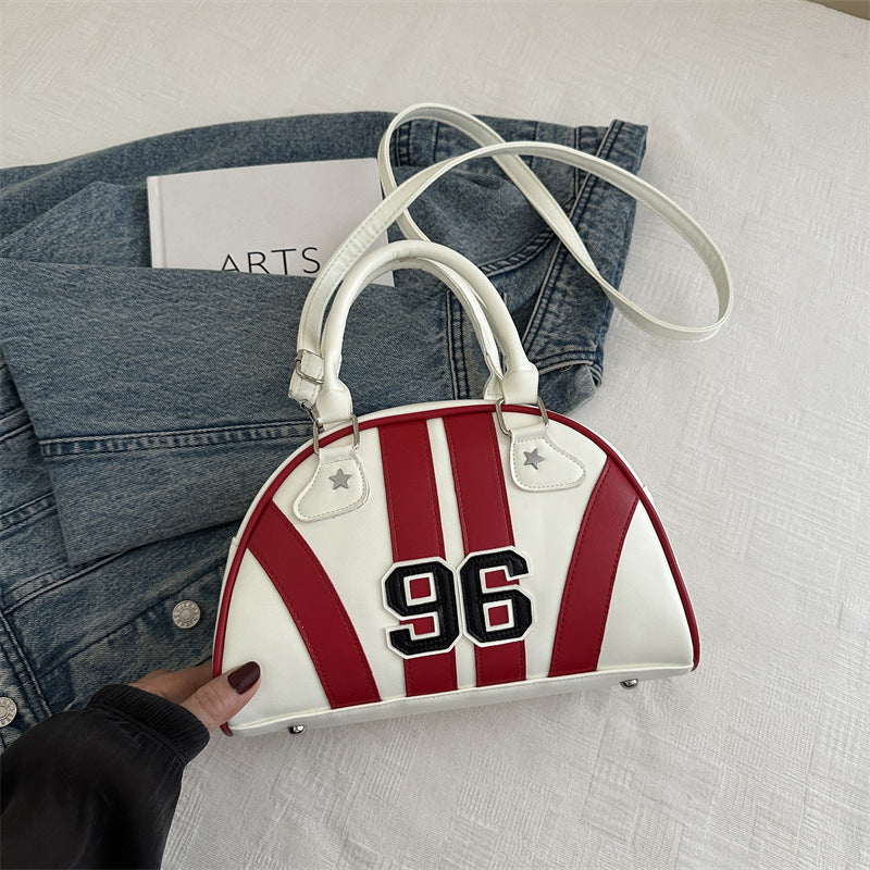 Colorful Stripe Contrast Single Shoulder Bag Stylish Commuter Handbag Crossbody Bag