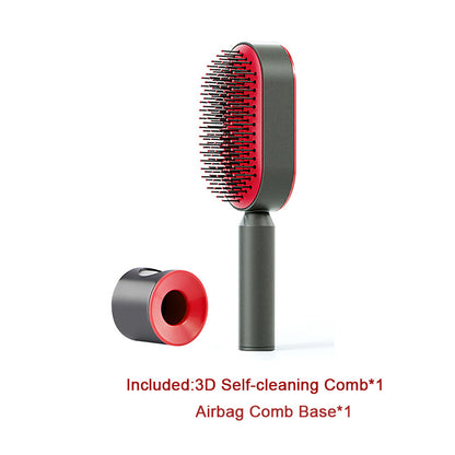 Self Cleaning Hair Brush For Women One-key Cleaning Hair Loss Airbag Massage Scalp Comb Anti-Static Hairbrush - SD & CO.