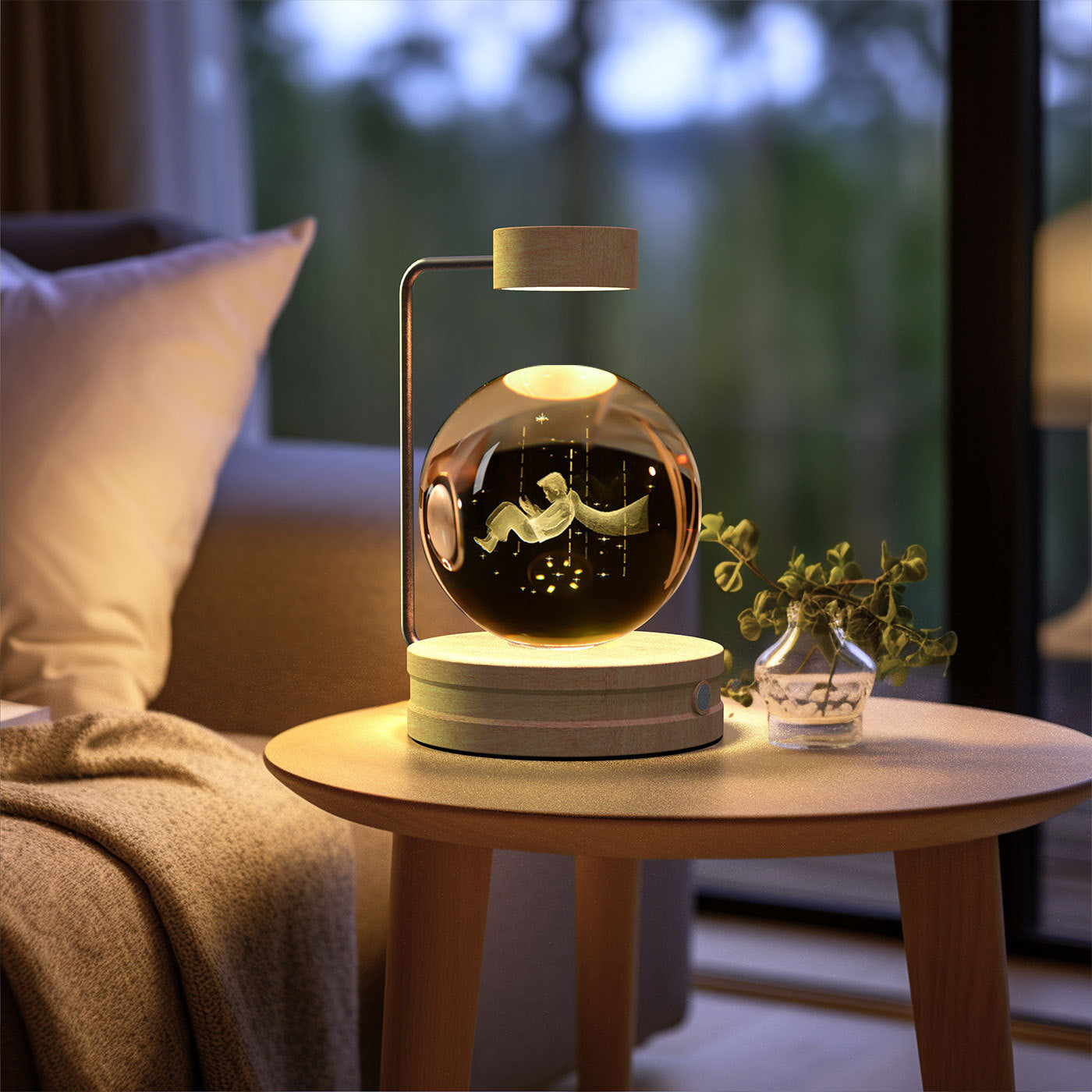 Crystal Ball Cosmic Dinosaur Indoor Night Light USB Power Warm Bedside Light Birthday Gift Night Lamp - SD & CO.