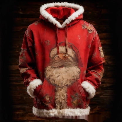 European And American Winter Merry Christmas Hoodie With Pocket