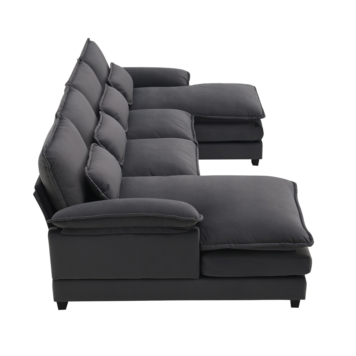 New Modern U-shaped Sectional Sofa, 6-Seat With Waist Pillows 109.8 55.9