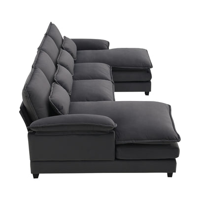 New Modern U-shaped Sectional Sofa, 6-Seat With Waist Pillows 109.8 55.9