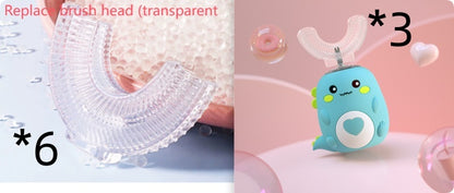 Children'S Electric Toothbrush Food Grade Silicone Oral 360 Degree Automatic Usb Charging Smart Children'S Toothbrush U-Shaped
