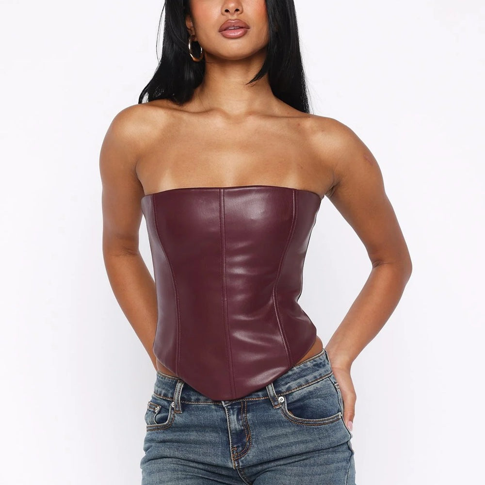 Strapless tight fishbone corset sexy strapless vest