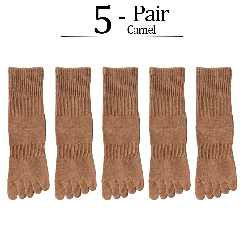 5 Pairs/lot Women Five Fingers Socks 100% Cotton Solid Colour Ladies Split Toe Sports Socks Spring Autumn Harajuku Toe Socks