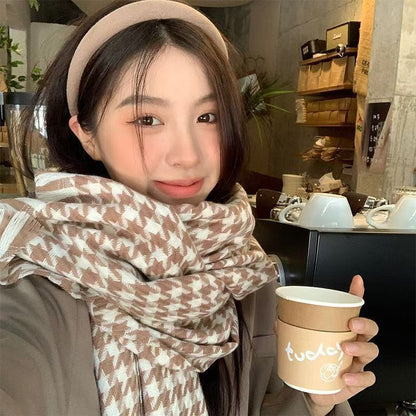 Scarf Winter Thicken Thermal Solid Color Mohair Shawl