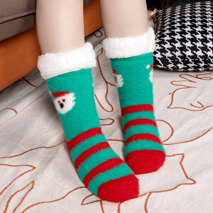 Copy of Christmas Floor Socks Indoor Home Sleep Winter Plush Thick Long Socks Women's Postpartum Socks Anti slip