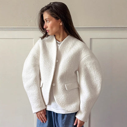 Coarse Woolen Thick Woolen Coat