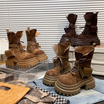 Suede Thick-soled Martin Boots For Women Autumn And Winter New Fashion