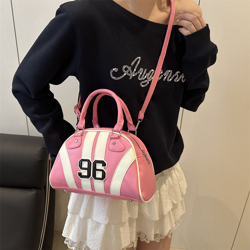 Colorful Stripe Contrast Single Shoulder Bag Stylish Commuter Handbag Crossbody Bag