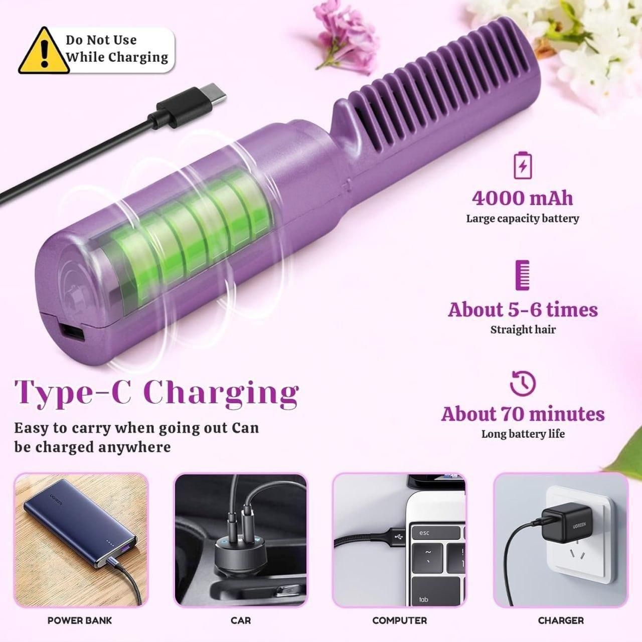 Portable Mini Hair Straightener Comb.
