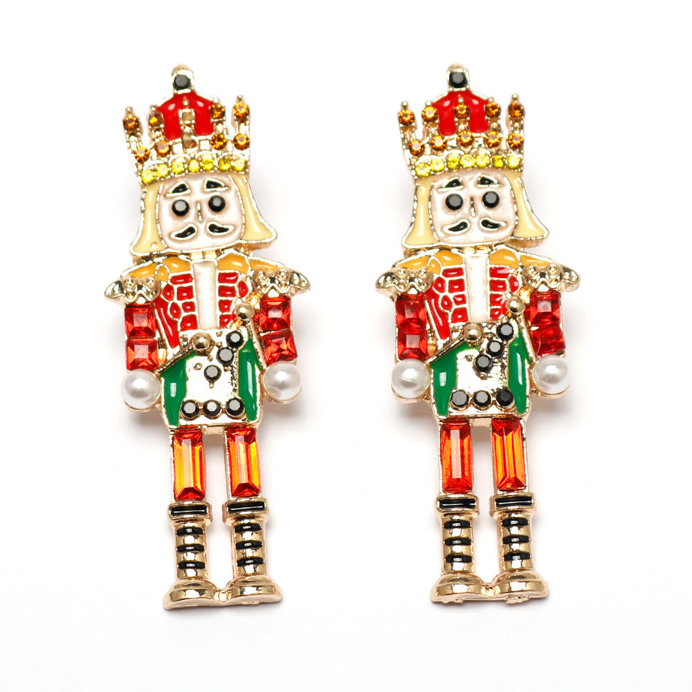 Alloy Personality Exaggerated Nutcracker Earrings