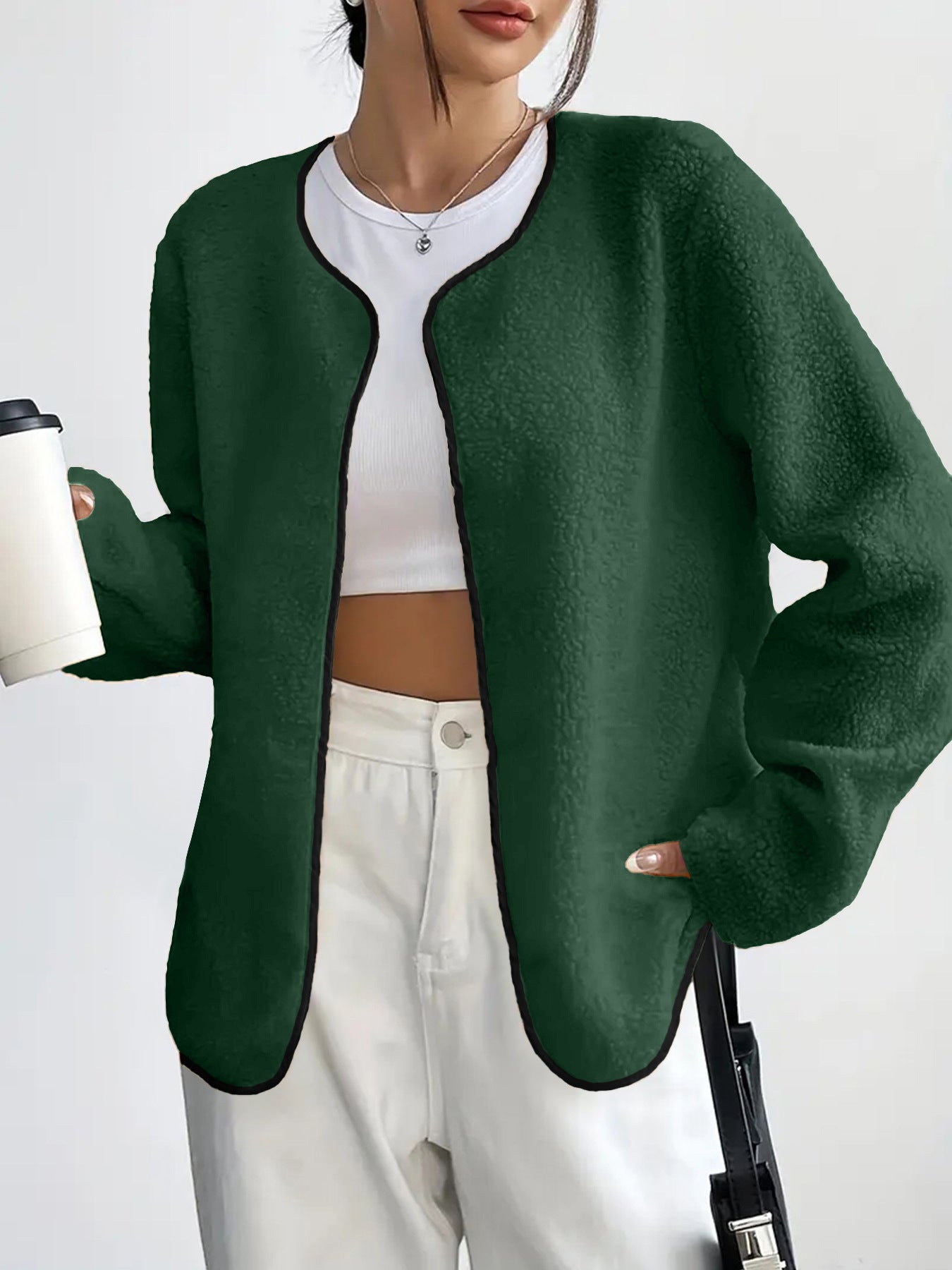 Fashion Casual Solid Color Women's Cardigan Short Jacket - SD & CO.