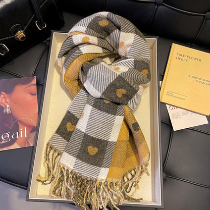 Scarf Winter Thicken Thermal Solid Color Mohair Shawl