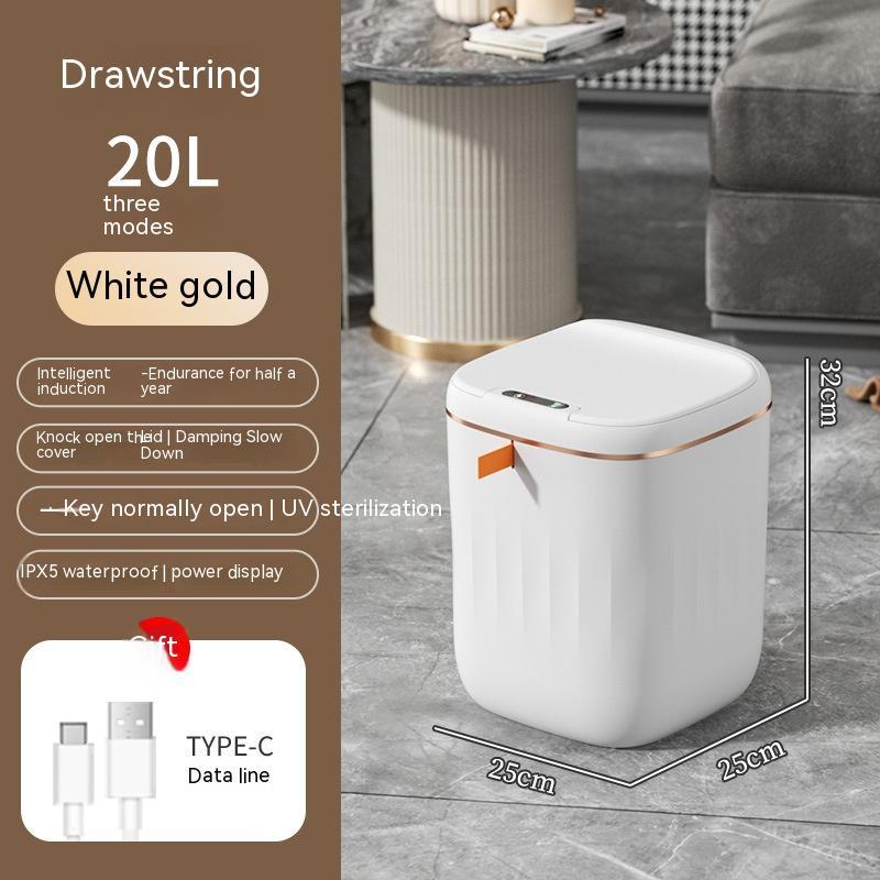 Smart Trash Can With Lid For Bedroom And Living Room Kitchen Storage Box Trash Can Induction Small Car Box Automatic Smart Dustbin Smart Trash Bin - SD & CO.