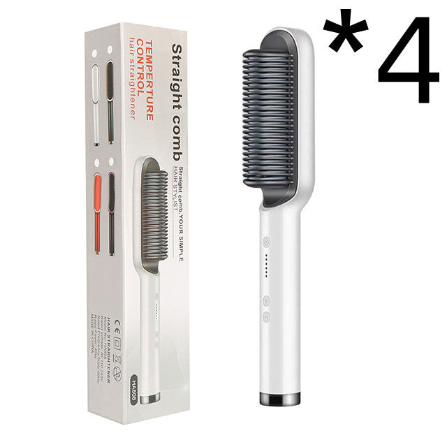 New 2 In 1 Hair Straightener Hot Comb Negative Ion Curling Tong Dual-purpose Electric Hair Brush - SD & CO.