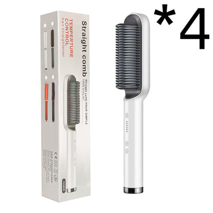 New 2 In 1 Hair Straightener Hot Comb Negative Ion Curling Tong Dual-purpose Electric Hair Brush - SD & CO.