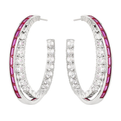 European And American Style Silver Needle Earrings With Zirconia, Light Luxury And High-end Fashion Sense