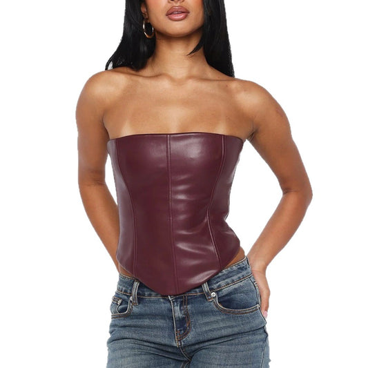 Strapless tight fishbone corset sexy strapless vest