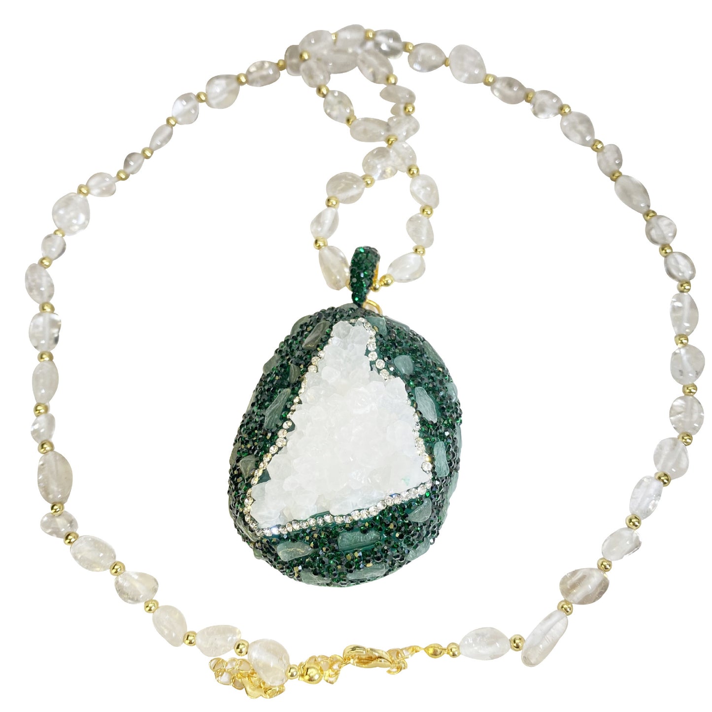 Crystal Bud Pendant Transparent Crystal Necklace For Women