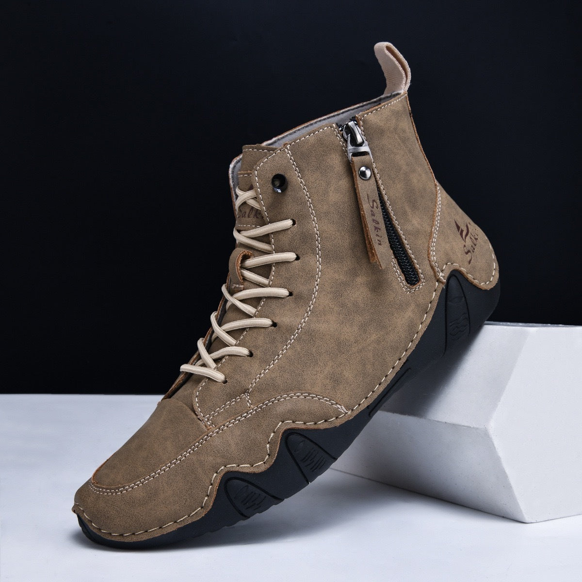 Men's High-top Handmade Leisure Ankle Boots