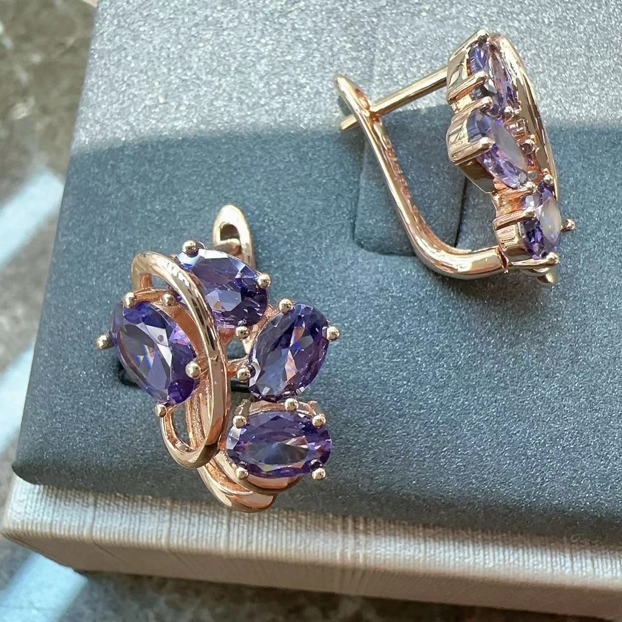 Rose Gold Amethyst Jewelry Set