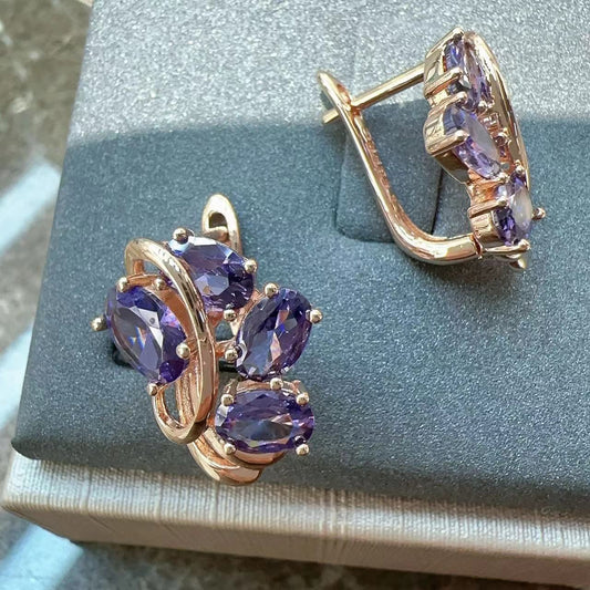 Rose Gold Amethyst Jewelry Set