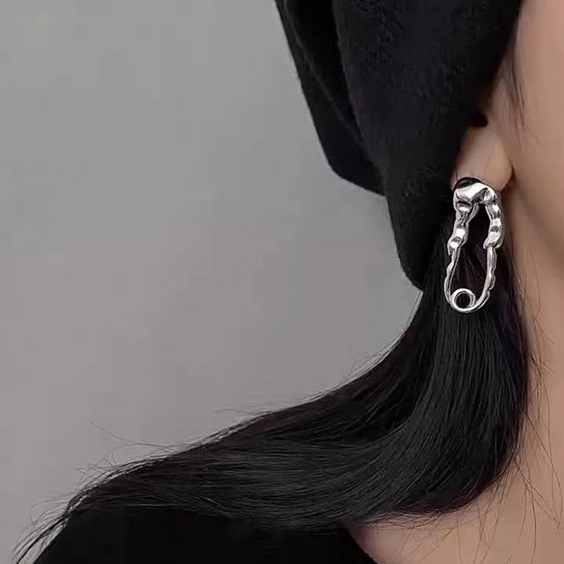 Asymmetric Heart Tassel Diamond Earrings For Women