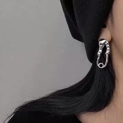 Asymmetric Heart Tassel Diamond Earrings For Women