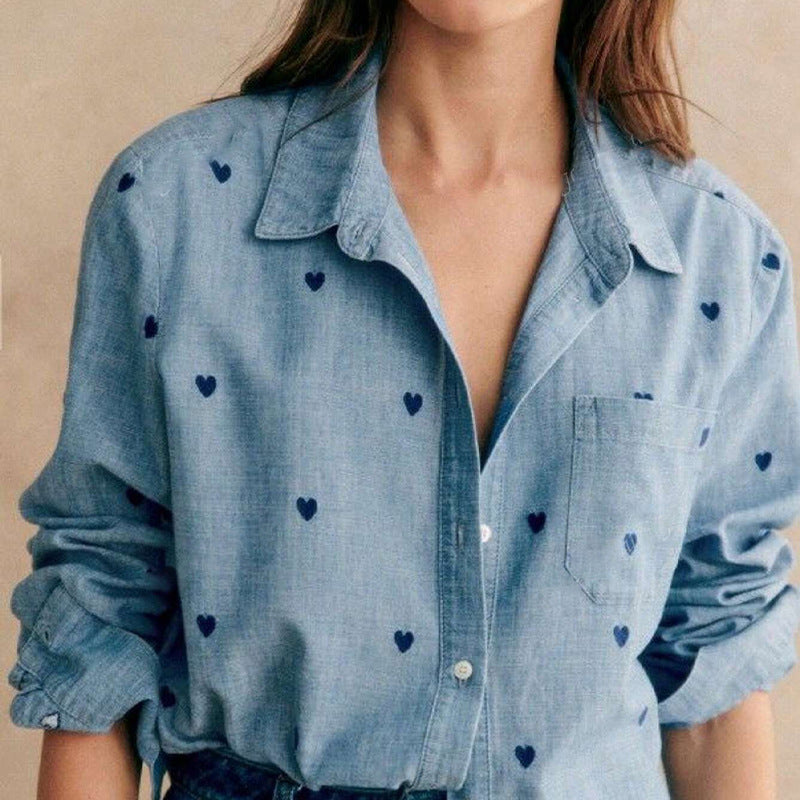 Long-sleeved Shirt With European And American Style Design